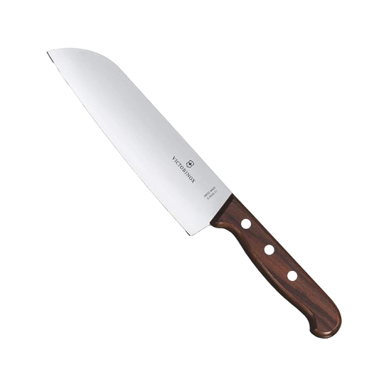 Cuchillo Santoku Wood de 17 cm, Filo con Corte Recto, Estilo Japonés