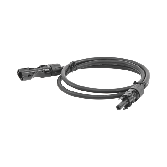 Cable Fotovoltaico 1 m, Negro, Calibre 10 AWG con Terminales MC4 en Ambos Extremos