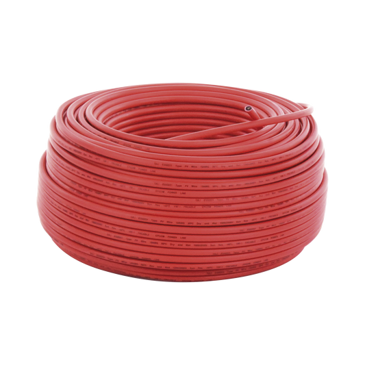 Cable Fotovoltaico Rojo / 6mm² (10AWG) / Material COBRE / 2000V / Rollo de 100 m