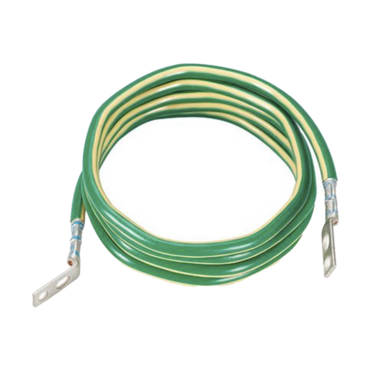 Jumper para Aterrizar Equipos, 6 AWG, con Terminal Doblada a 45 Grados, Para Conexión a Tierra y Terminal Recta Para Equipos, 3.6 m de Largo