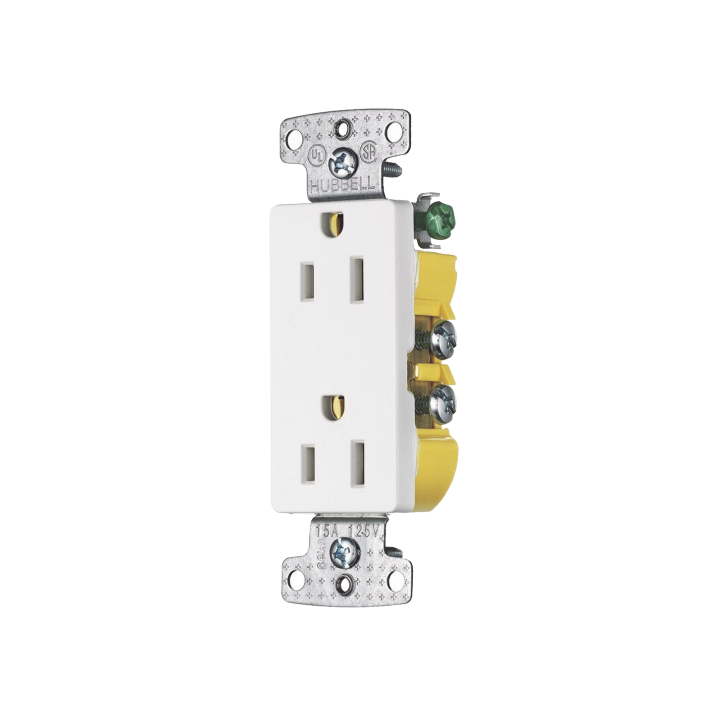 Contacto Duplex Decorador 15A 125V, 2 Polos, 3 Hilos, Color  Blanco (Nema5-15R).