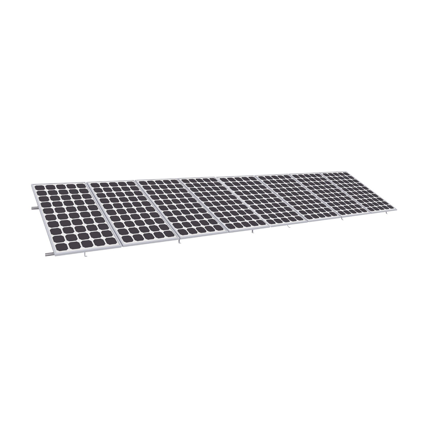 Montaje para Panel Solar, Riel "8" de 5400mm para Módulos de 550 a 660w con Espesor de 35mm, Velocidad de Viento Máx. 136km/h (20° a 45°)