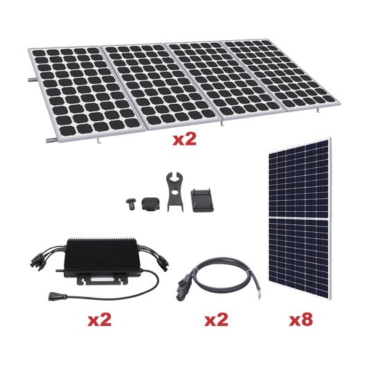 Kit Solar para Interconexión de 4.4KW de Potencia Pico 220Vcc con Microinversor y 8 Módulos de 550 W (Incluye Montaje )