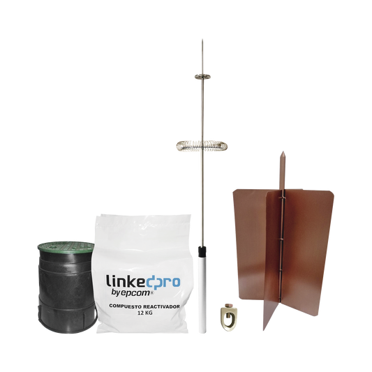 Kit pararrayo LinkedPro básico. Ideal para la protección de mástiles y postes.