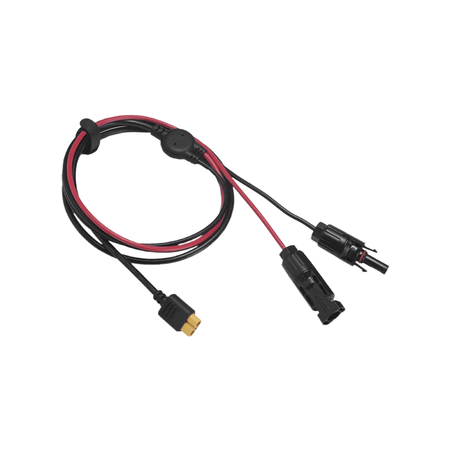 Cable 2.5 m, Negro, Calibre 10 AWG con Terminales MC4 Macho y Hebra para Terminal XT60