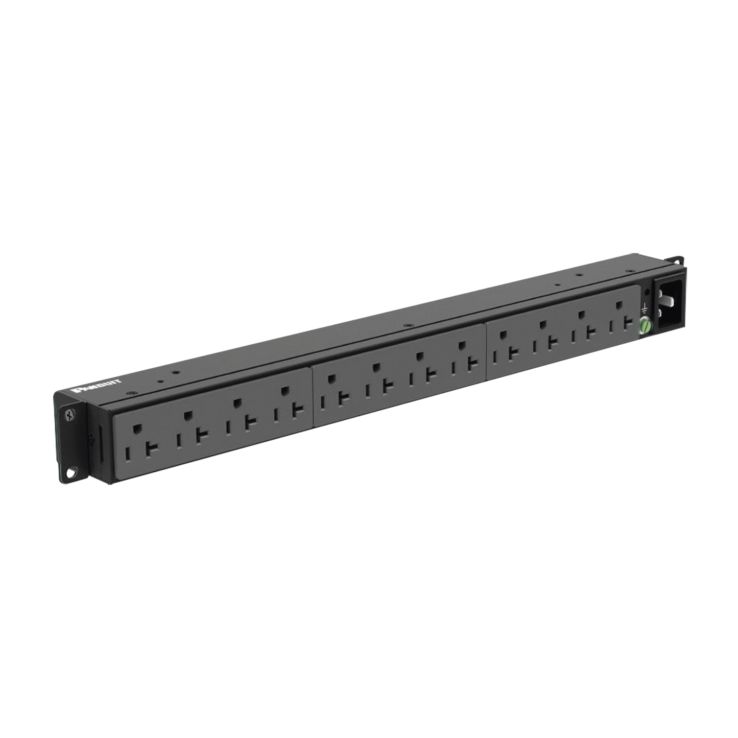 PDU Básico para Distribución de Energía, Enchufe de Entrada NEMA 5-20P, Con 12 Contactos NEMA 5-20R, Instalación Horizontal de 19in, 1UR, 20 Amp, 120 Vca