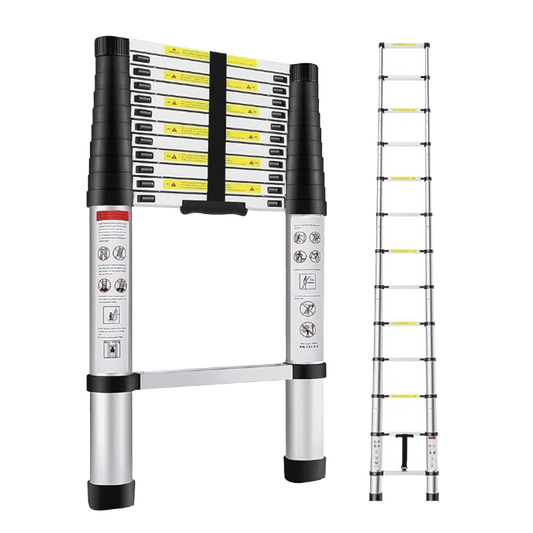Escalera Telescópica de Aluminio de 3.8 Metros de Altura