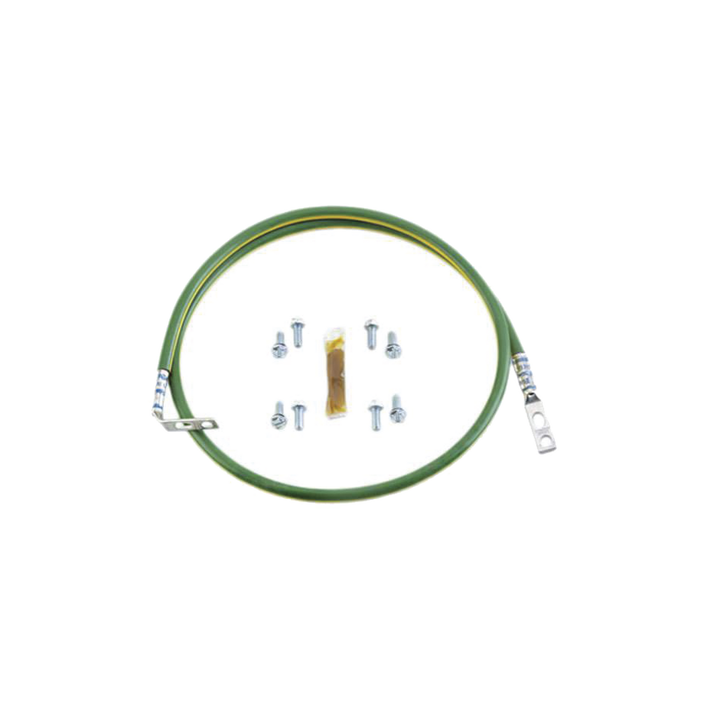 Jumper para Aterrizar Equipos en Racks o Gabinetes, 6 AWG, con Terminal Doblada a 45 Grados, Para Conexión a Tierra y Terminal Recta Para Equipos, 61 cm de Largo