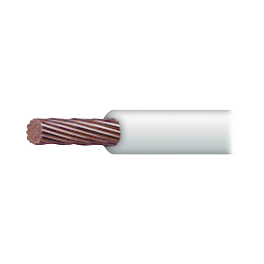 Cable Eléctrico 16 awg  color blanco, Conductor de cobre suave cableado. Aislamiento de PVC, auto-extinguible.BOBINA de 100 MTS