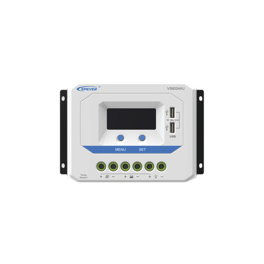 Controlador Solar de Carga PWM 12/24V 60 A, Salida USB, con Display