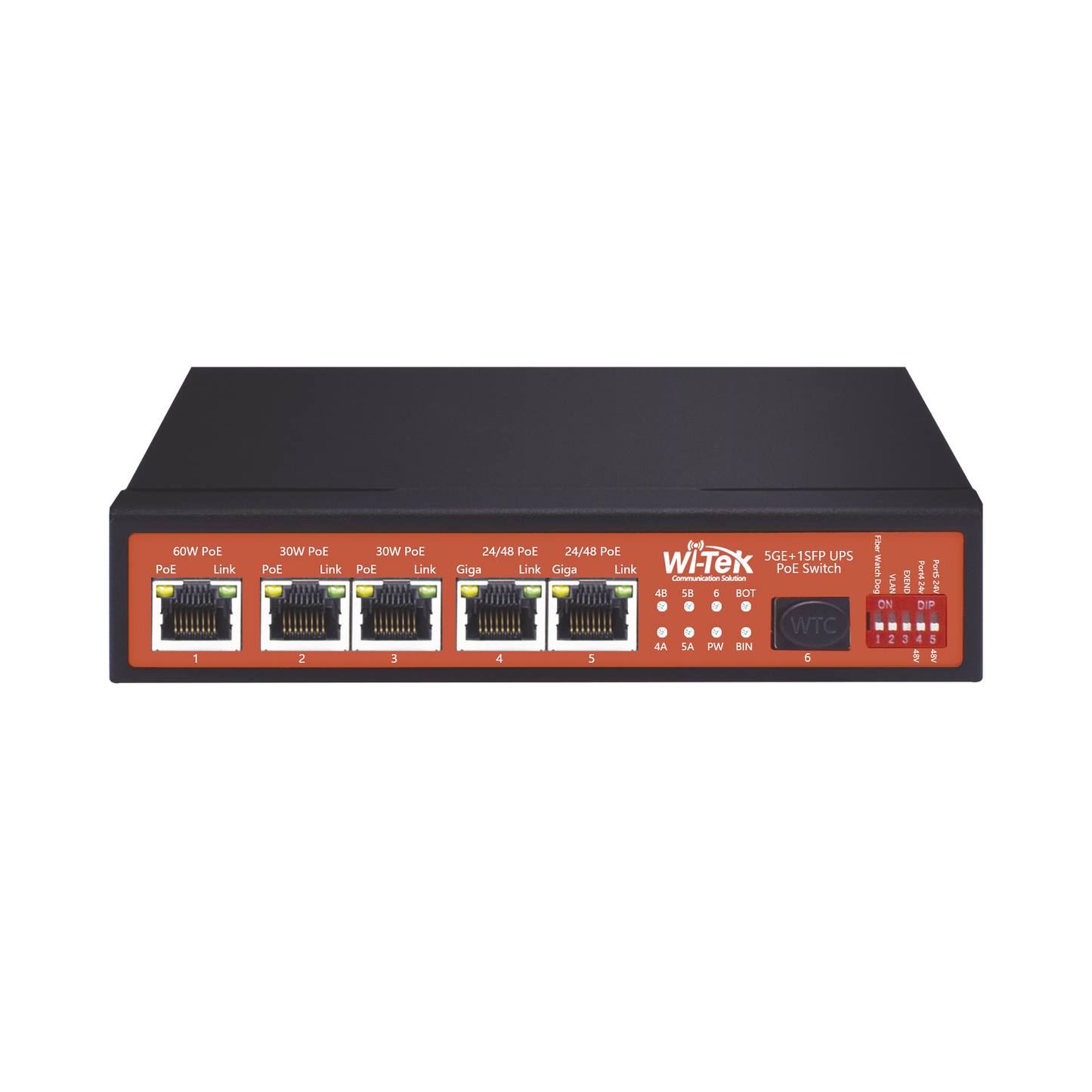 Controlador Solar de 5A con Switch PoE /  1 Puertos Gigabit PoE 802.3 bt / 2puertos PoE 802.3 af/at con 2 Puertos PoE Pasivo 24 Vcc / 1 Puerto SFP / No administrable